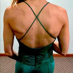 Emerald Green Silky Flirty Dress